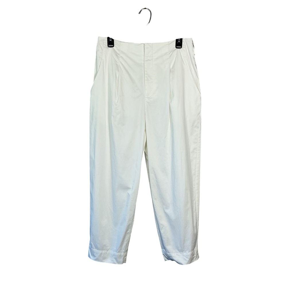 Kate Spade New York White Pleated High Rise Tapered Trousers Size 10